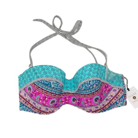 Shade & Shore Bikini Top Multicolored Bikini Swimsuit Top Size 34D NEW - Picture 12 of 15